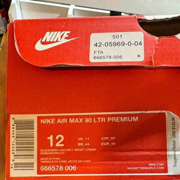 Nike Air Max 90 Black and Gray with Red Accents - Picture 2 of 4